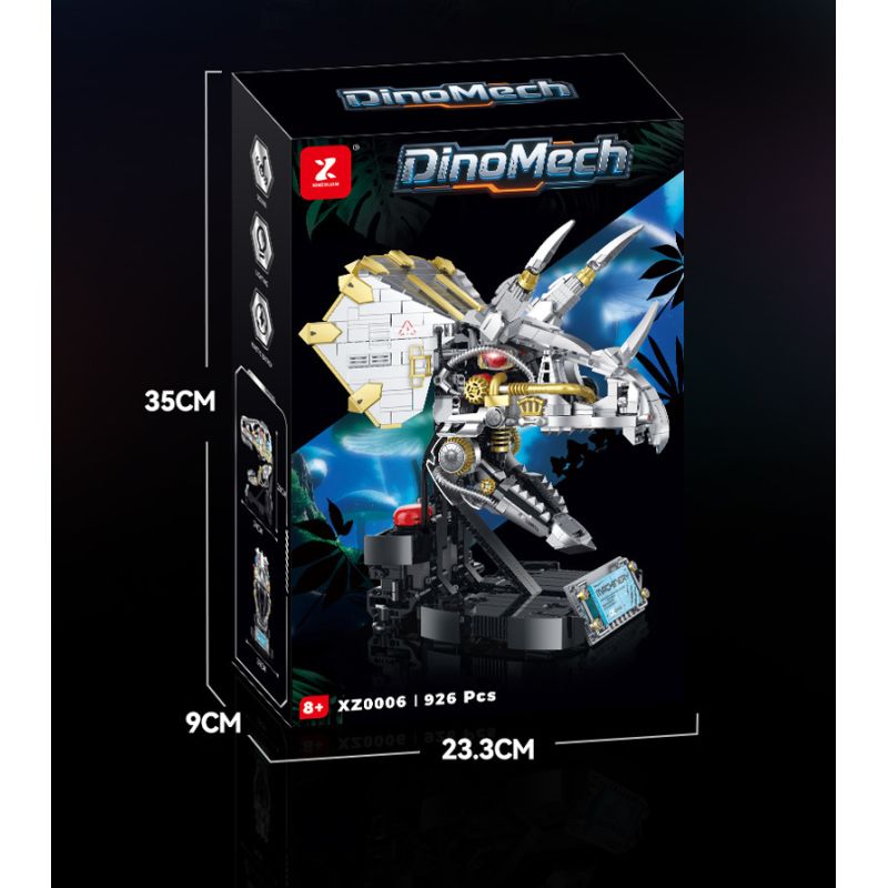 XINZHUAN XZ0006 DinoMech Xếp hình lắp ráp ghép mô hình Hộp sọ cơ học của Triceratops