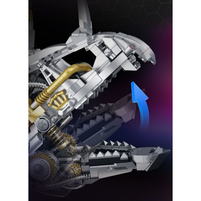 XINZHUAN XZ0006 DinoMech Xếp hình lắp ráp ghép mô hình Hộp sọ cơ học của Triceratops