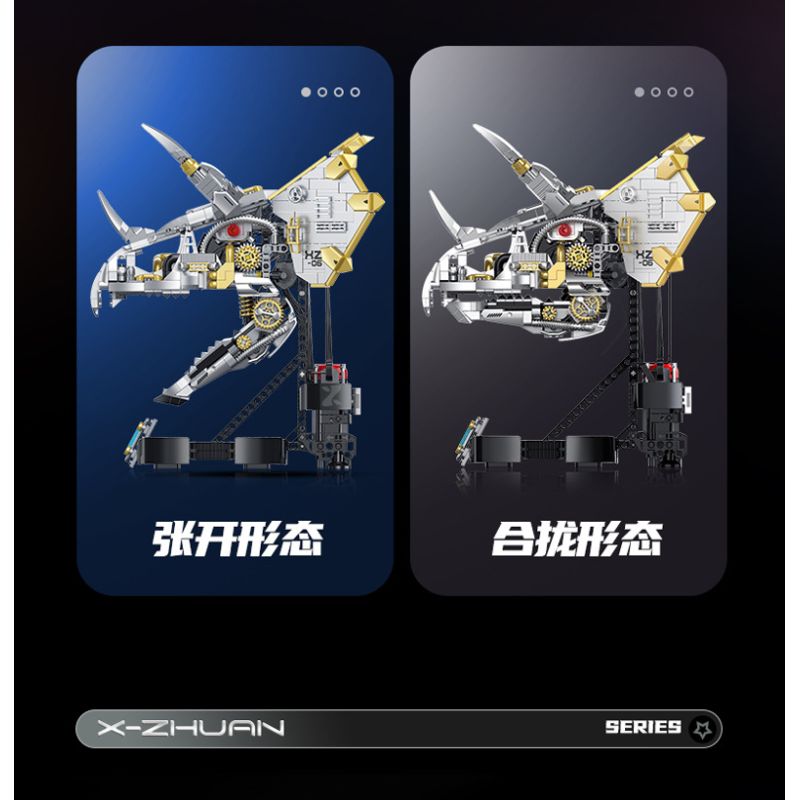 XINZHUAN XZ0006 DinoMech Xếp hình lắp ráp ghép mô hình Hộp sọ cơ học của Triceratops