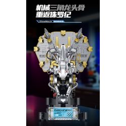XINZHUAN XZ0006 DinoMech Xếp hình lắp ráp ghép mô hình Hộp sọ cơ học của Triceratops