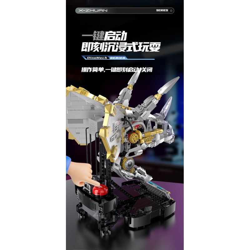 XINZHUAN XZ0006 DinoMech Xếp hình lắp ráp ghép mô hình Hộp sọ cơ học của Triceratops