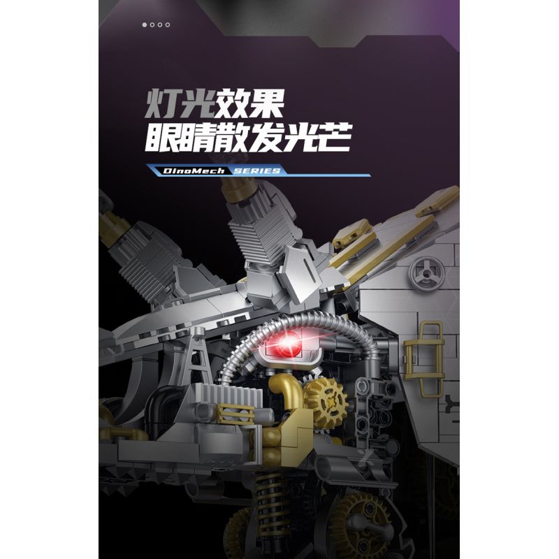 XINZHUAN XZ0006 DinoMech Xếp hình lắp ráp ghép mô hình Hộp sọ cơ học của Triceratops