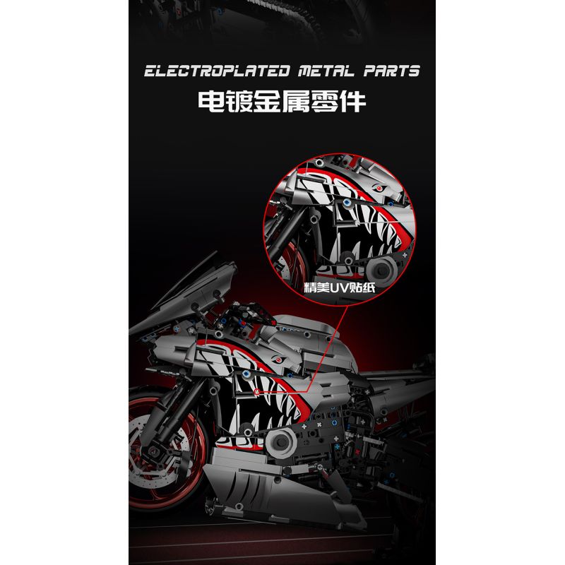 TMQ X6601 Xếp hình lắp ráp ghép mô hình Xe máy Yamaha Shark