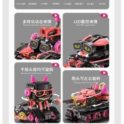 No license PL012 Xếp hình lắp ráp ghép mô hình Mèo âm nhạc biến thành robot 5 trong 1