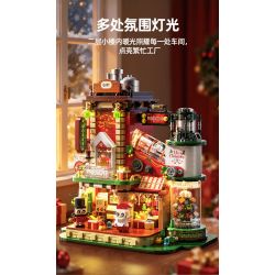 Xingya Premium 89139 Gift Factory Xếp hình lắp ráp ghép mô hình nhà máy sản xuất quà tặng