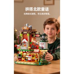 Xingya Premium 89139 Gift Factory Xếp hình lắp ráp ghép mô hình nhà máy sản xuất quà tặng