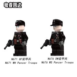 Guangdong Ruizhida N671 Guangdong Ruizhida N672 Xếp hình lắp ráp ghép mô hình Lính thiết giáp Đức trong Thế chiến thứ hai 2 nhân vật