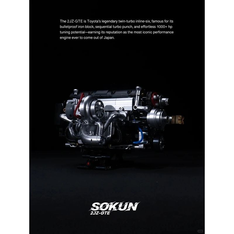 Pibo PB8814 Xếp hình lắp ráp ghép mô hình SOKUN: Động cơ 2JZ-GTE