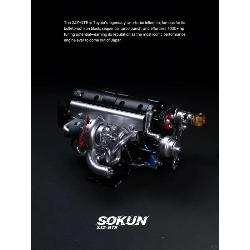 Pibo PB8814 Xếp hình lắp ráp ghép mô hình SOKUN: Động cơ 2JZ-GTE