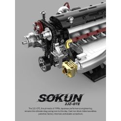 Pibo PB8814 Xếp hình lắp ráp ghép mô hình SOKUN: Động cơ 2JZ-GTE