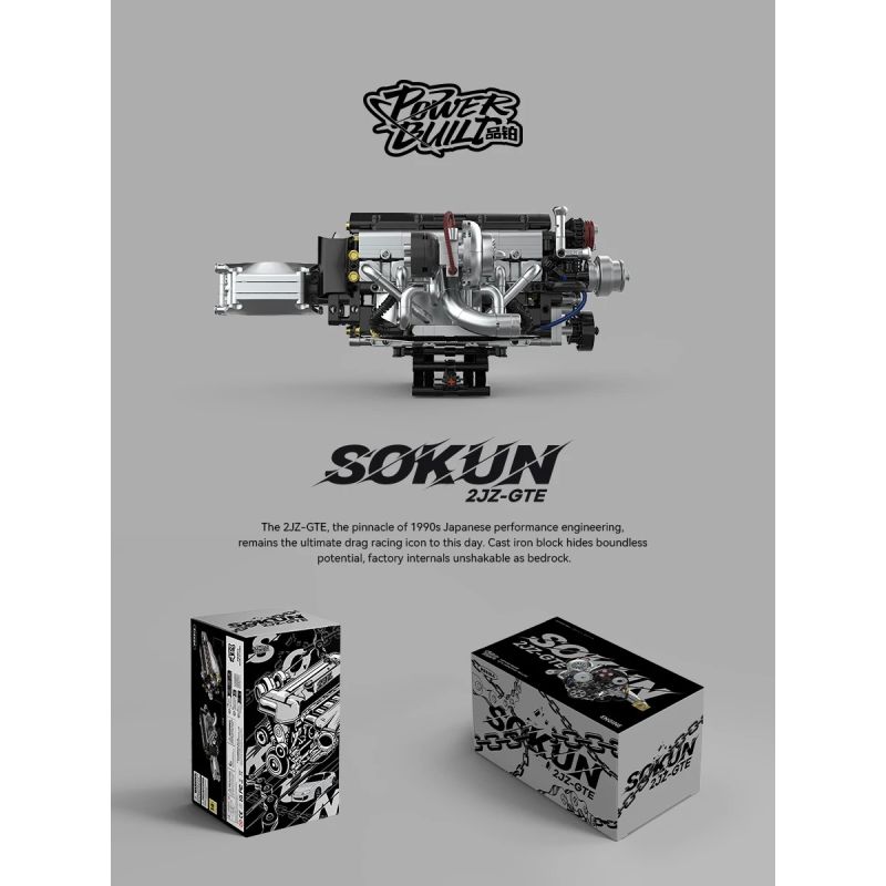 Pibo PB8814 Xếp hình lắp ráp ghép mô hình SOKUN: Động cơ 2JZ-GTE