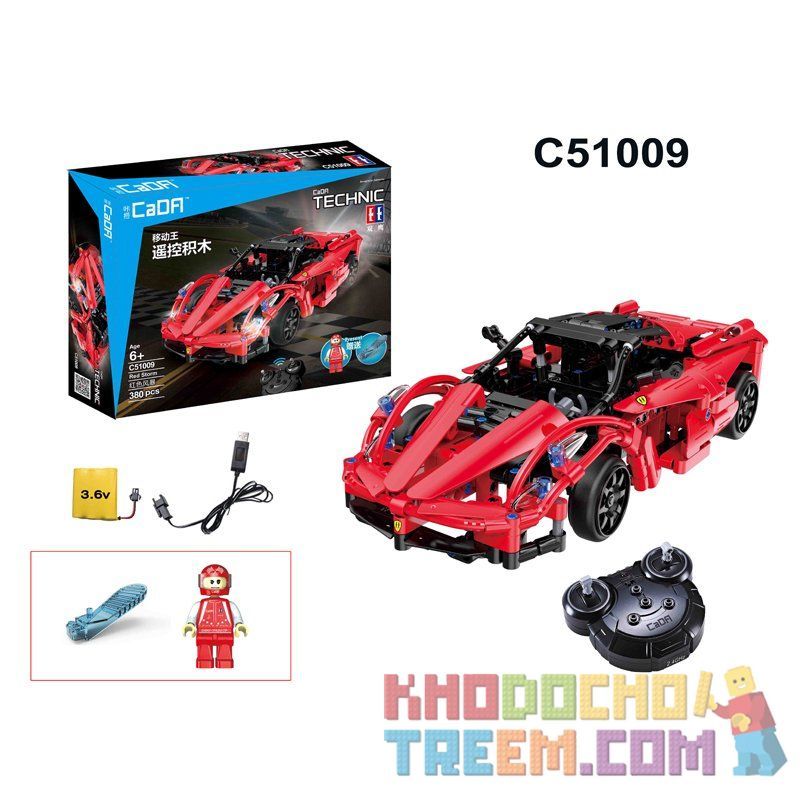 DOUBLEE CADA C51009 51009 non  SIÊU XE bộ đồ chơi xếp lắp ráp ghép mô hình  RED STORM Kỹ Thuật Công Nghệ Cao Mô Hình Phương Tiện 380 khối