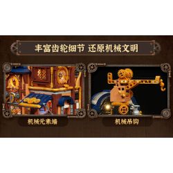 Lumibricks FunWhole 11015 Xếp hình lắp ráp ghép mô hình Thế giới Steampunk: Cửa hàng sửa chữa máy móc