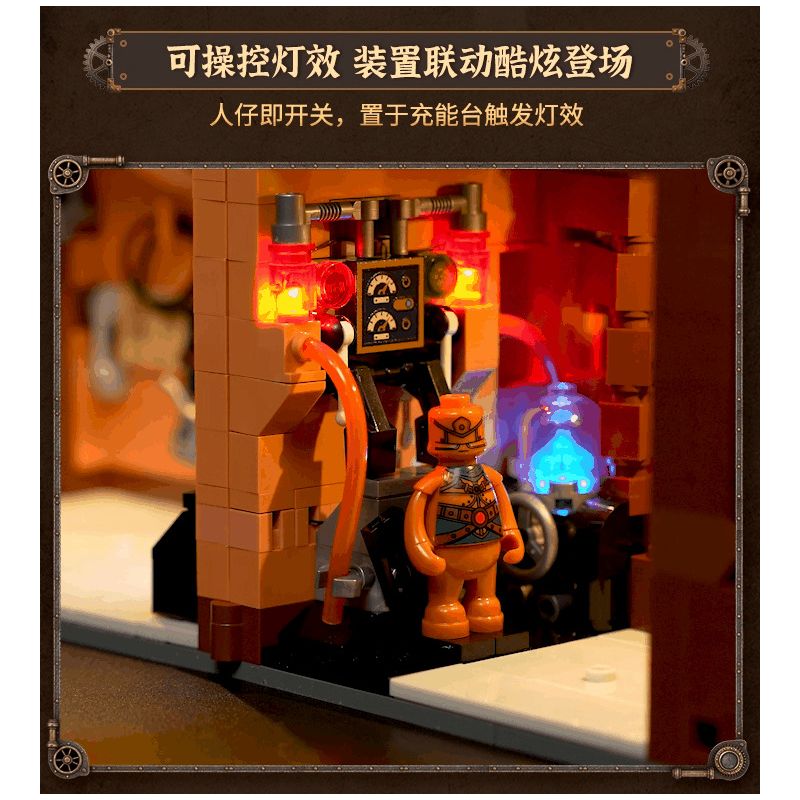 Lumibricks FunWhole 11015 Xếp hình lắp ráp ghép mô hình Thế giới Steampunk: Cửa hàng sửa chữa máy móc