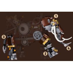 Lumibricks FunWhole 11014 Xếp hình lắp ráp ghép mô hình Thế giới Steampunk: Con voi cơ khí