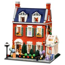 Lumibricks FunWhole 15009 Redbrick Row House Xếp hình lắp ráp ghép mô hình Cuộc sống thị trấn nhỏ: biệt thự gạch đỏ