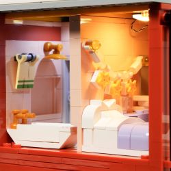 Lumibricks FunWhole 15009 Redbrick Row House Xếp hình lắp ráp ghép mô hình Cuộc sống thị trấn nhỏ: biệt thự gạch đỏ