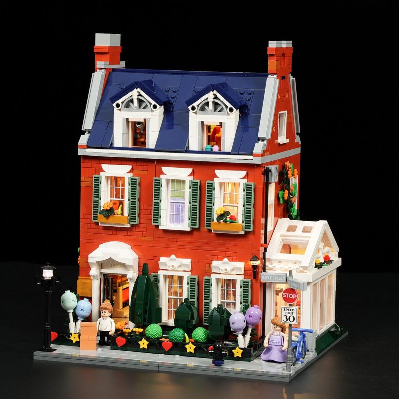 Lumibricks FunWhole 15009 Redbrick Row House Xếp hình lắp ráp ghép mô hình Cuộc sống thị trấn nhỏ: biệt thự gạch đỏ