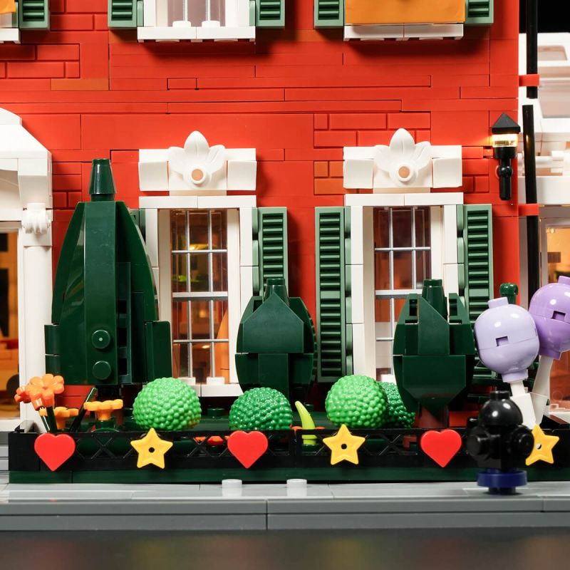 Lumibricks FunWhole 15009 Redbrick Row House Xếp hình lắp ráp ghép mô hình Cuộc sống thị trấn nhỏ: biệt thự gạch đỏ