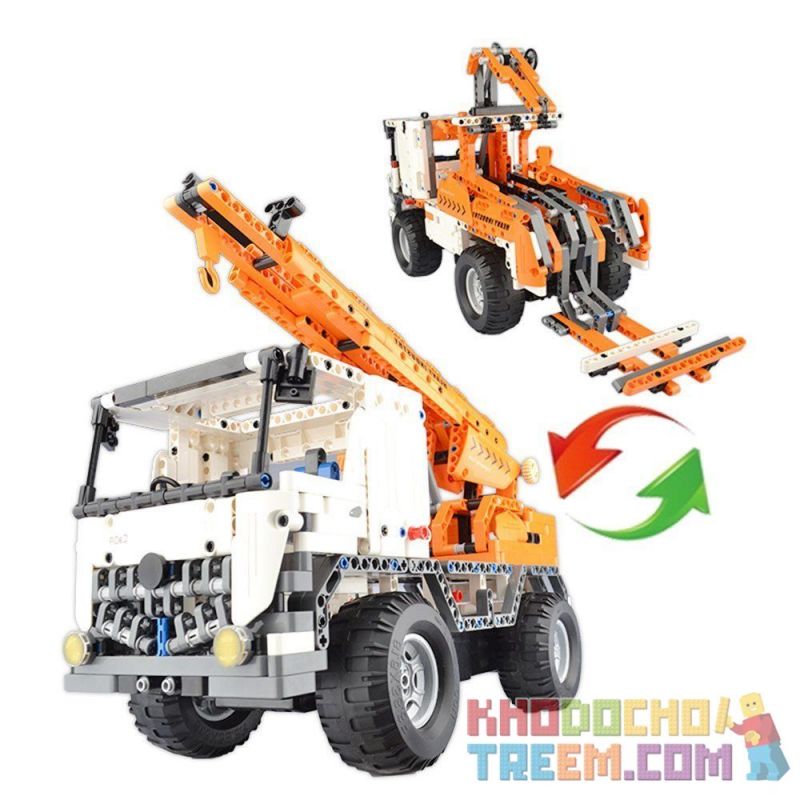 DOUBLEE CADA C51013 51013 non  XE CẨU HÀNG bộ đồ chơi xếp lắp ráp ghép mô hình  MOBILE CRANE Kỹ Thuật Công Nghệ Cao Mô Hình Phương Tiện 838 khối