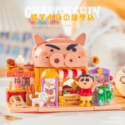 BALODY 21274 Xếp hình lắp ráp ghép mô hình Crayon Shin-chan: Cửa hàng Burger Zaemon