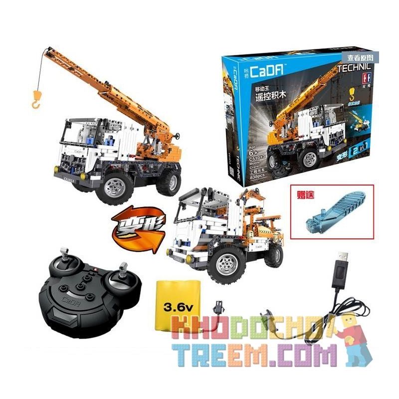 DOUBLEE CADA C51013 51013 non  XE CẨU HÀNG bộ đồ chơi xếp lắp ráp ghép mô hình  MOBILE CRANE Kỹ Thuật Công Nghệ Cao Mô Hình Phương Tiện 838 khối