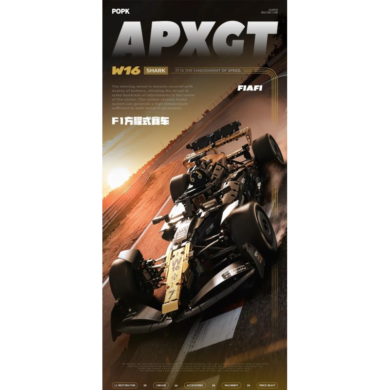 POPK MK6023 Xếp hình lắp ráp ghép mô hình Xe F1 1:8