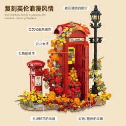 JIESTAR JJ9207 Telephone London Box Xếp hình lắp ráp ghép mô hình bốt điện thoại cổ điển