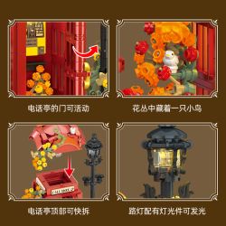 JIESTAR JJ9207 Telephone London Box Xếp hình lắp ráp ghép mô hình bốt điện thoại cổ điển