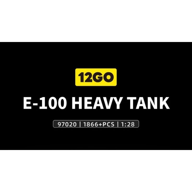 12GO 97020 E-100 Heavy Tank Xếp hình lắp ráp ghép mô hình Xe tăng hạng nặng E-100 phiên bản tháp pháo Maus 1:28