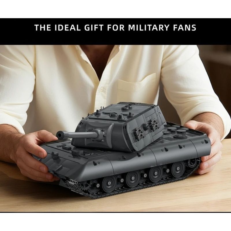 12GO 97020 E-100 Heavy Tank Xếp hình lắp ráp ghép mô hình Xe tăng hạng nặng E-100 phiên bản tháp pháo Maus 1:28