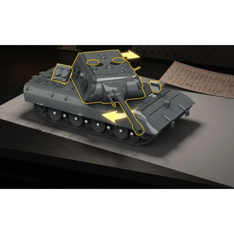 12GO 97020 E-100 Heavy Tank Xếp hình lắp ráp ghép mô hình Xe tăng hạng nặng E-100 phiên bản tháp pháo Maus 1:28