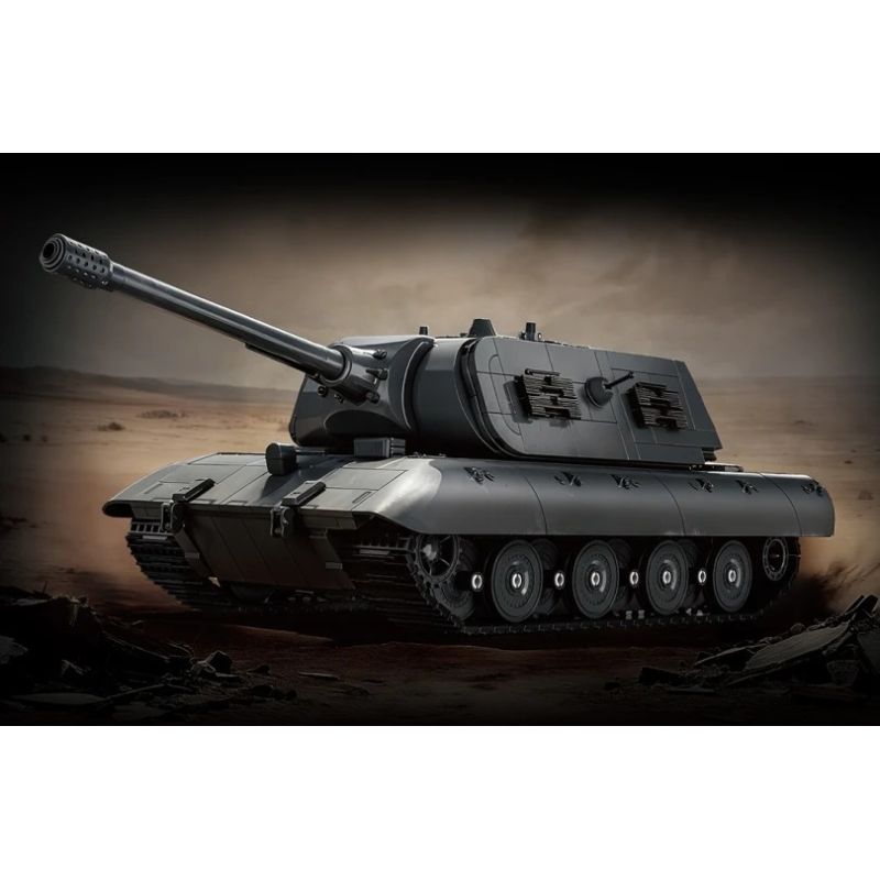12GO 97020 E-100 Heavy Tank Xếp hình lắp ráp ghép mô hình Xe tăng hạng nặng E-100 phiên bản tháp pháo Maus 1:28