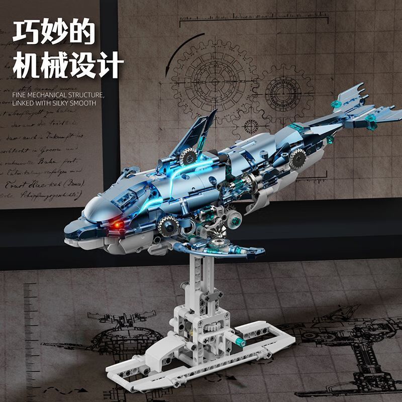 Beautiful and 13098 Beautiful and 13099 Xếp hình lắp ráp ghép mô hình Cá heo cơ khí