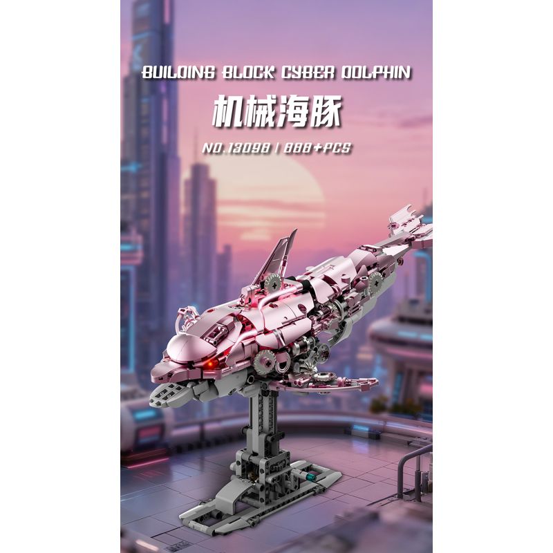 Beautiful and 13098 Beautiful and 13099 Xếp hình lắp ráp ghép mô hình Cá heo cơ khí