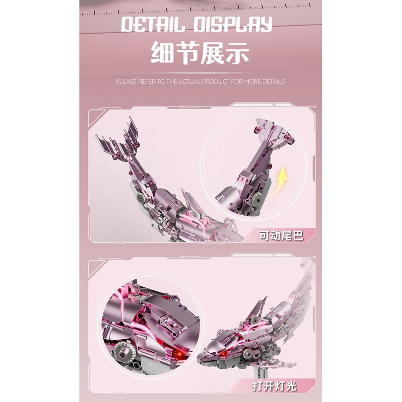 Beautiful and 13098 Beautiful and 13099 Xếp hình lắp ráp ghép mô hình Cá heo cơ khí