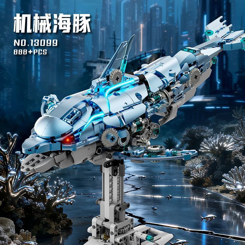 Beautiful and 13098 Beautiful and 13099 Xếp hình lắp ráp ghép mô hình Cá heo cơ khí