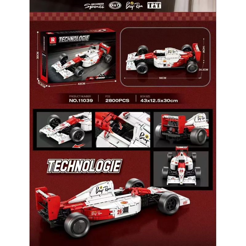 Reobrix 11039 Xếp hình lắp ráp ghép mô hình Đua xe công thức MP4 1:8