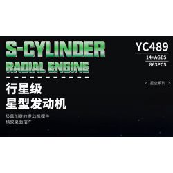GOQI YC489 S-Cylinder Radial Engine Xếp hình lắp ráp ghép mô hình Bầu trời đầy sao: Động cơ sao hành tinh