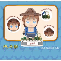 Yingji brick house A001 Xếp hình lắp ráp ghép mô hình Cậu bé đầu gạch đảo Dongji