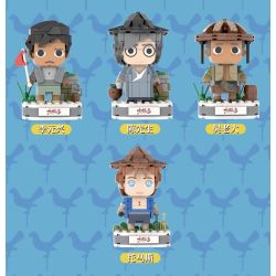 Yingji brick house A001 Xếp hình lắp ráp ghép mô hình Cậu bé đầu gạch đảo Dongji