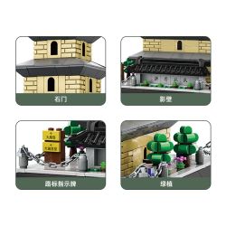 WANGE LIGAO Dr.Luck 5247 Giant Wild Goose Pagoda Xếp hình lắp ráp ghép mô hình Chùa Ngỗng Hoang Lớn ở Tây An, Thiểm Tây, Trung Quốc