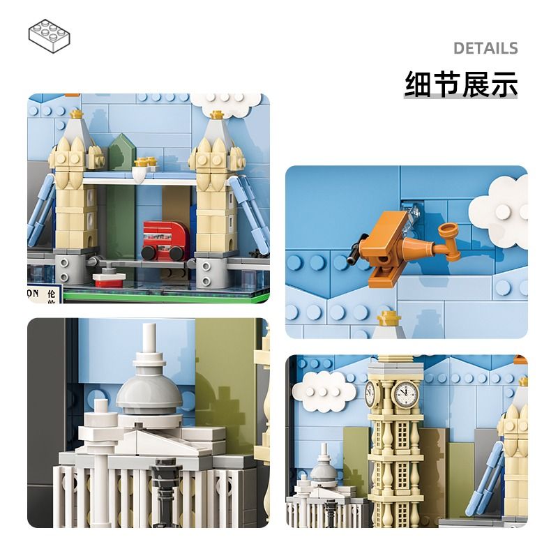 WANGE LIGAO Dr.Luck 4926 City Postcard Xếp hình lắp ráp ghép mô hình Bưu thiếp thành phố: Luân Đôn