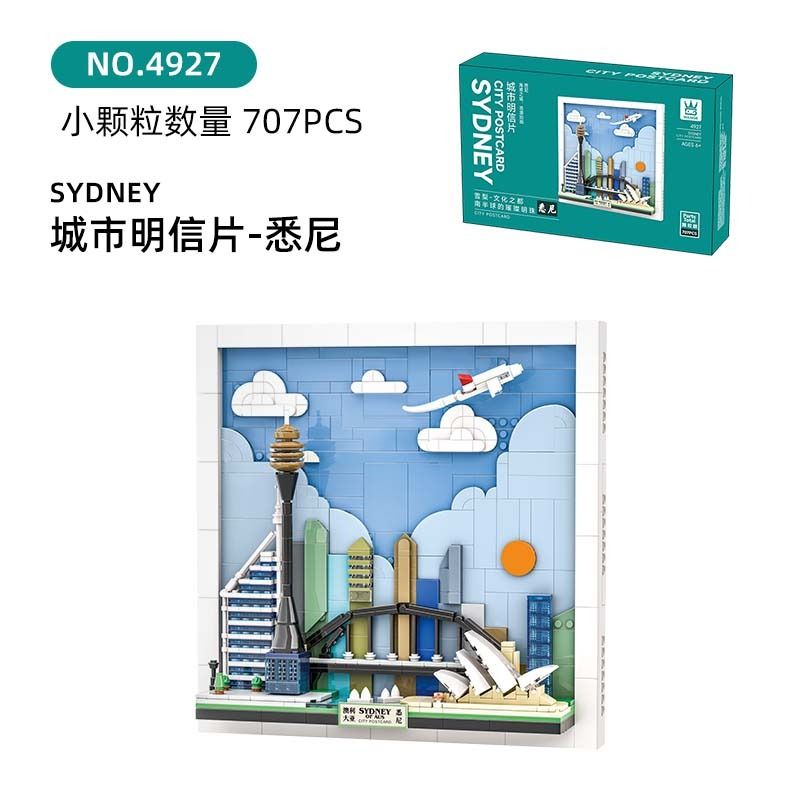 WANGE LIGAO Dr.Luck 4927 City Postcard Xếp hình lắp ráp ghép mô hình Bưu thiếp thành phố: Sydney