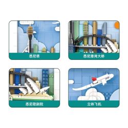 WANGE LIGAO Dr.Luck 4927 City Postcard Xếp hình lắp ráp ghép mô hình Bưu thiếp thành phố: Sydney