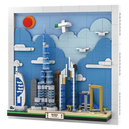 WANGE LIGAO Dr.Luck 4929 City Postcard Xếp hình lắp ráp ghép mô hình Bưu thiếp thành phố: Dubai