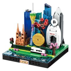 WANGE LIGAO Dr.Luck 3112 City Microcosm Xếp hình lắp ráp ghép mô hình Toàn cảnh thành phố: Quảng Châu