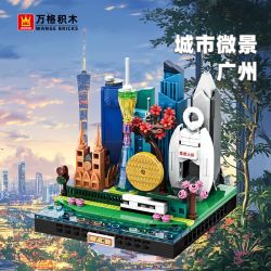 WANGE LIGAO Dr.Luck 3112 City Microcosm Xếp hình lắp ráp ghép mô hình Toàn cảnh thành phố: Quảng Châu