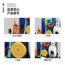 WANGE LIGAO Dr.Luck 3112 City Microcosm Xếp hình lắp ráp ghép mô hình Toàn cảnh thành phố: Quảng Châu