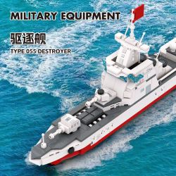 WANGE LIGAO Dr.Luck 3522 Type 055 Destroyer Xếp hình lắp ráp ghép mô hình kẻ hủy diệt